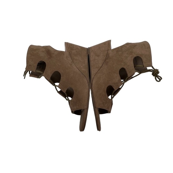 Wedge Almond Loraine Lace Up Cork Memory Foam Leather Heels Size 7 1/2 Women's - Picture 6 of 8